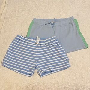Set of 2 GUC TBBC Pima Cotton Shorts in Blue and Blue/White Striped Size 7
